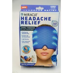 NEW Miracle Headache Relief Cooling Or Heat Compression Cap, 360 Degree Coverage